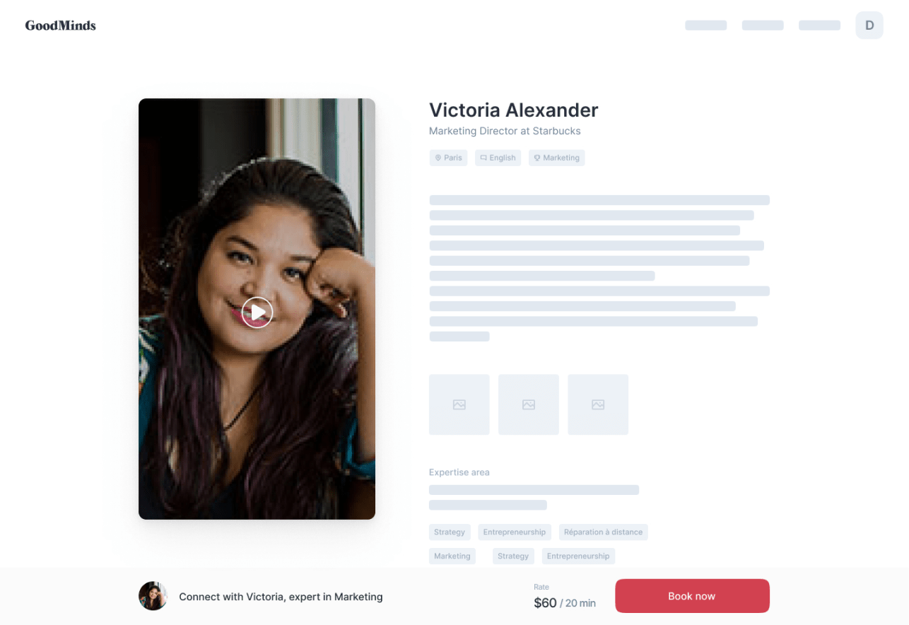 GoodMinds app profile expert preview